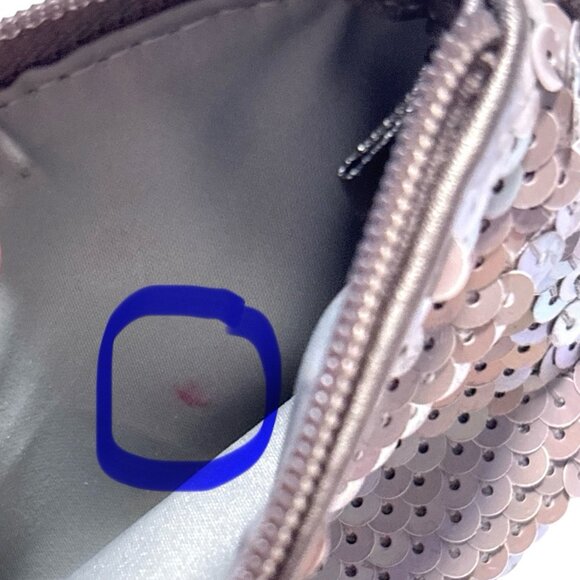 COACH Y2K Metallic Sequin Mini Wristlet Light Mocha Zip Evening Travel Glam Chic - Picture 11 of 11